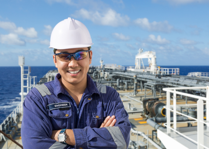 Foto realista de profissional técnico com equipamento de segurança
